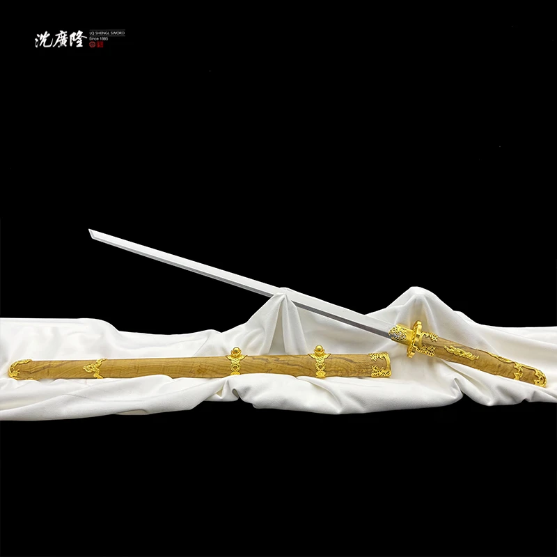 龙泉沈广隆-水龙唐刀 鎏金 金丝楠 毛铁夹钢 宝剑 唐横刀 未开刃