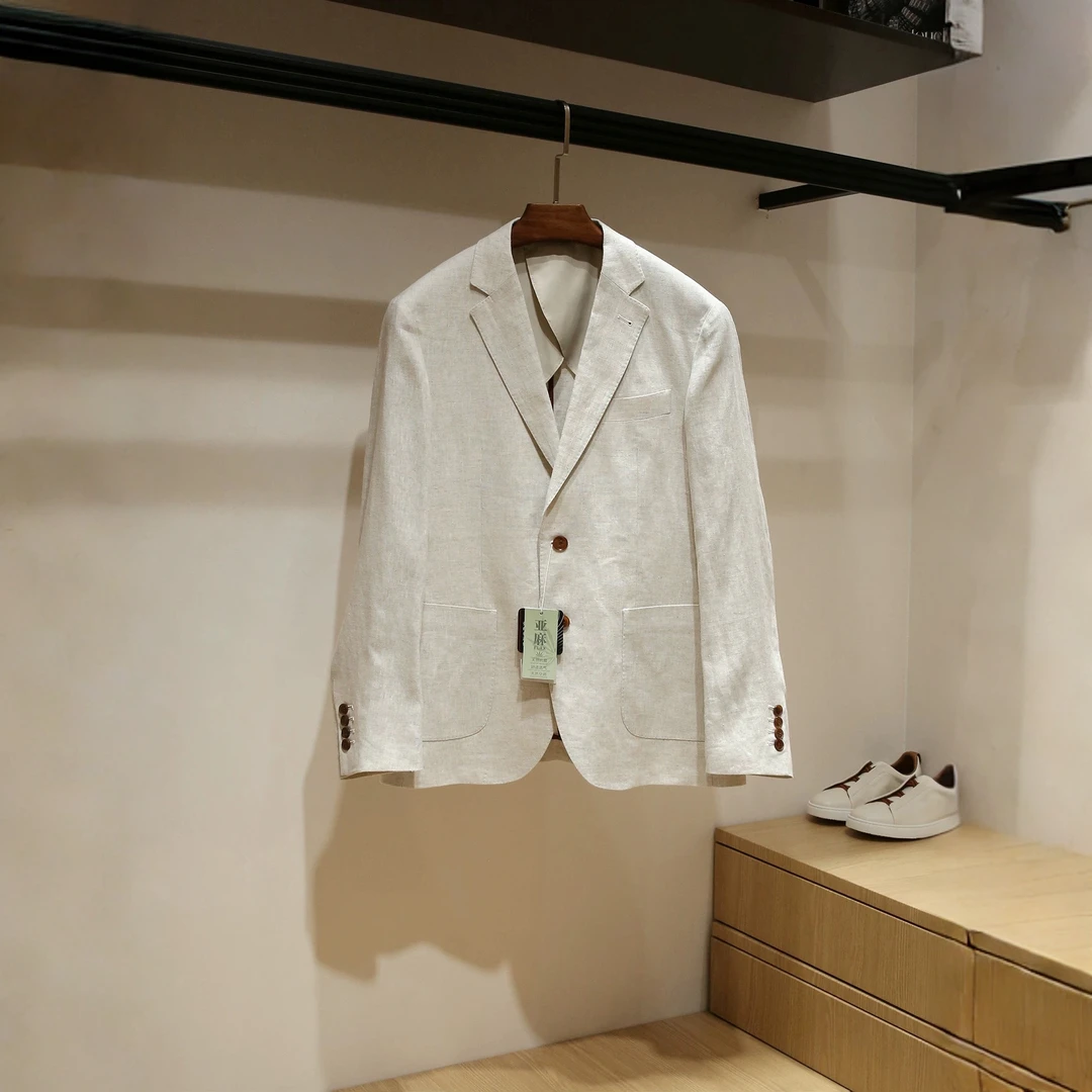 TOM FFIO【L*P-3w+】100亚麻经典！老钱优雅男士休闲单西服外套2253