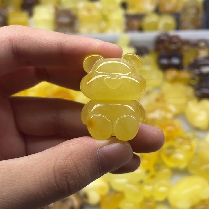 琥珀未镶嵌裸石天然琥珀蜜蜡熊