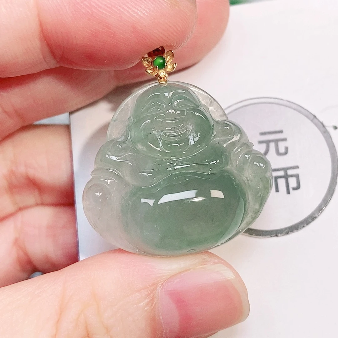 颈饰18K金镶嵌翡翠