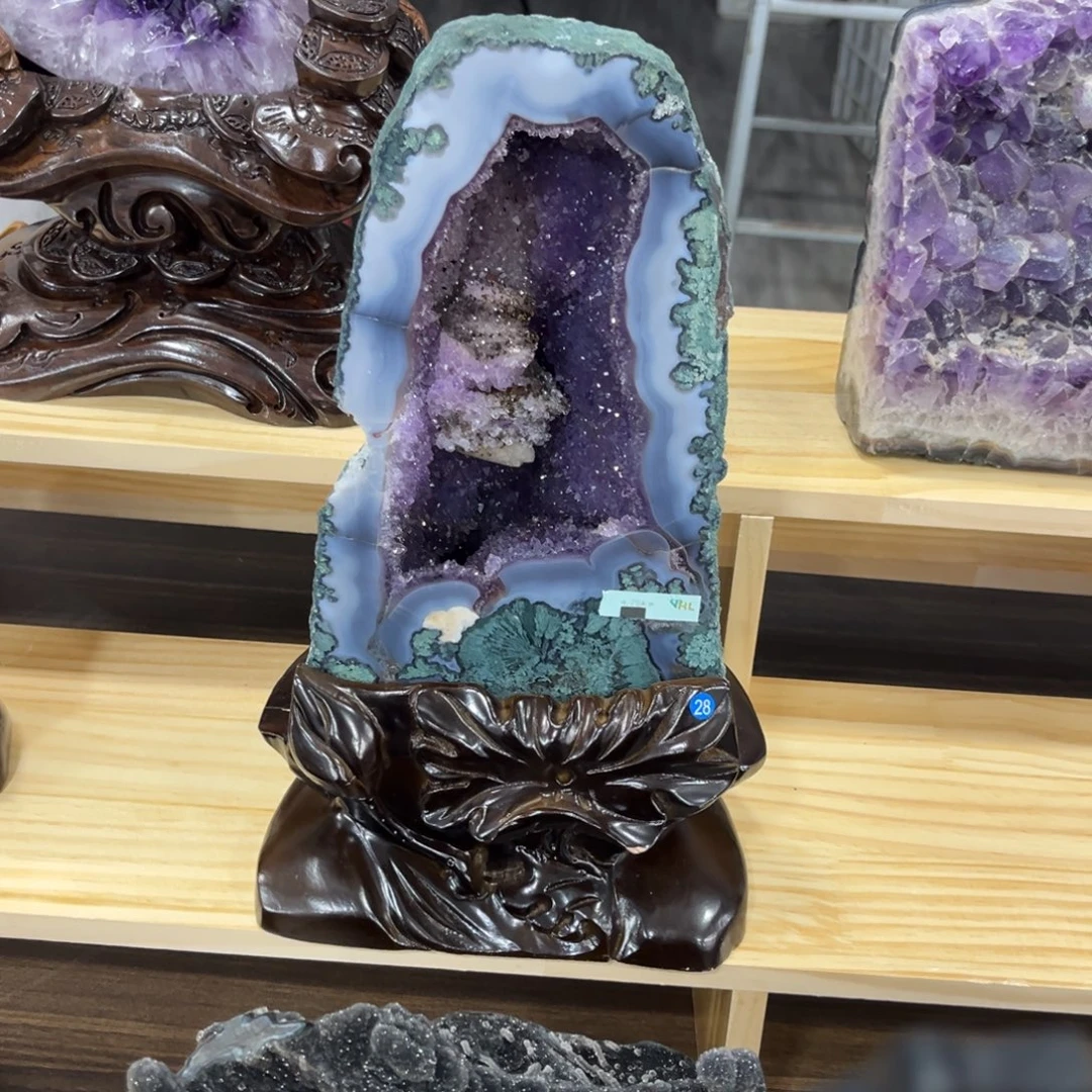 紫晶未镶嵌摆件紫晶洞