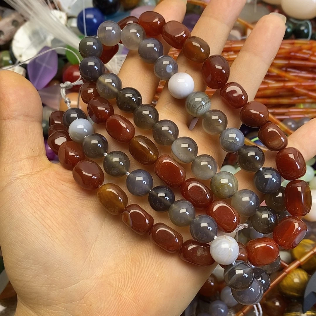 玛瑙/玉髓未镶嵌珠宝半成品两条装