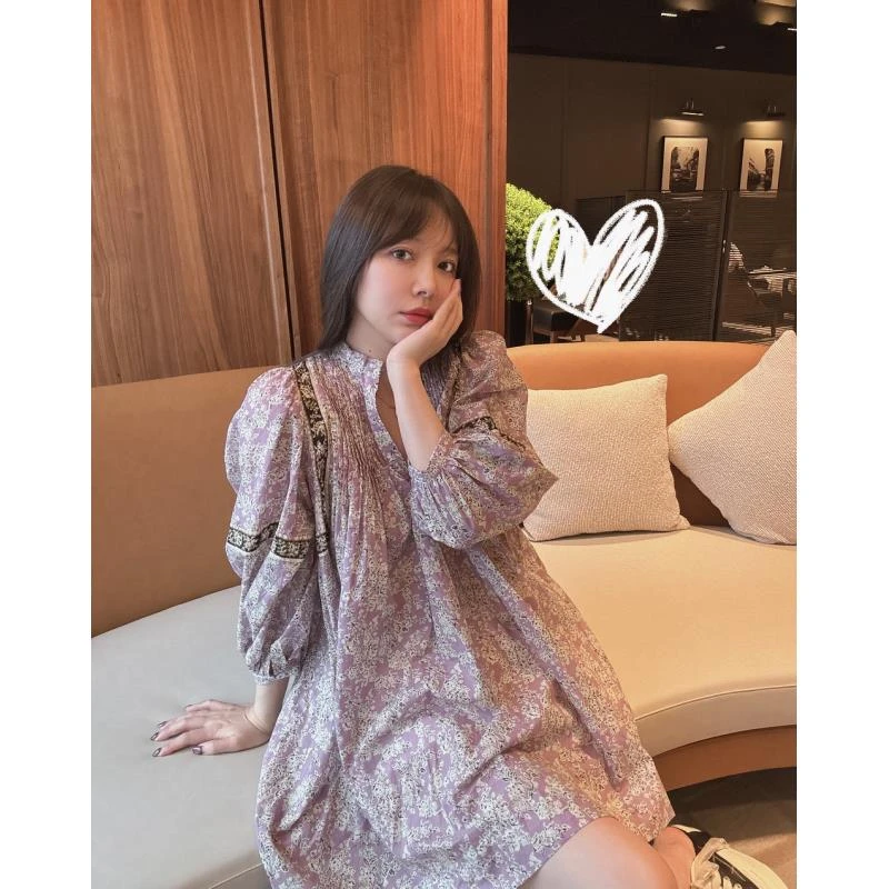 BETTER JOELAY【繁花薰衣草】高端连衣裙休闲宽松居家简约WL1021