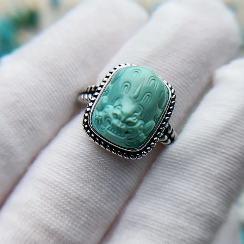 【闪购商品】绿松石原矿绿松石银S925镶嵌