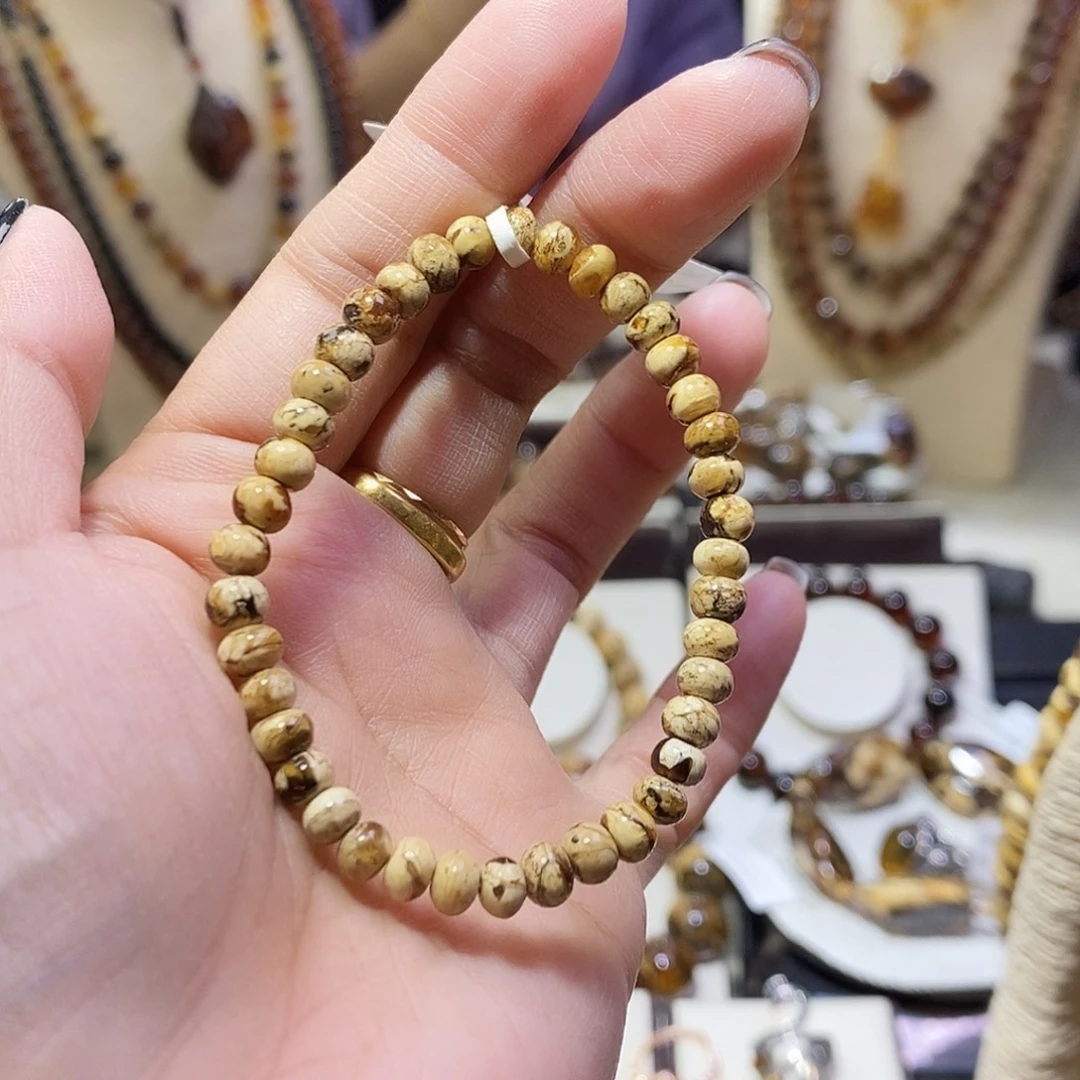 琥珀未镶嵌裸石干白花5mm福利