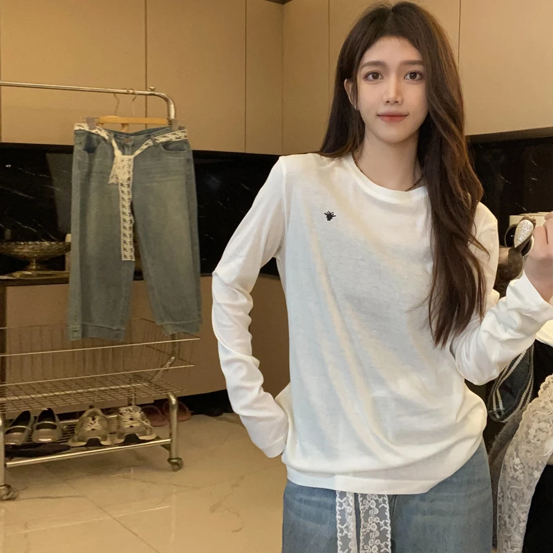 微透打底衫女长袖宽松慵懒感上衣