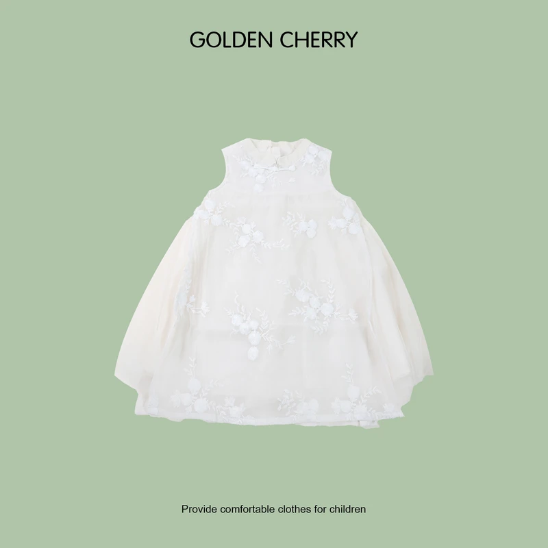 【Golden cherry】儿童纱纱国风盘扣连衣裙32601