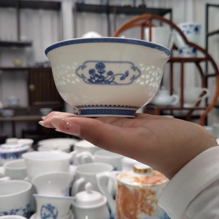 瓷四时吉祥饭碗4.5寸一个