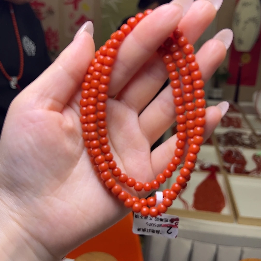南红玛瑙未镶嵌5mm圆珠手串