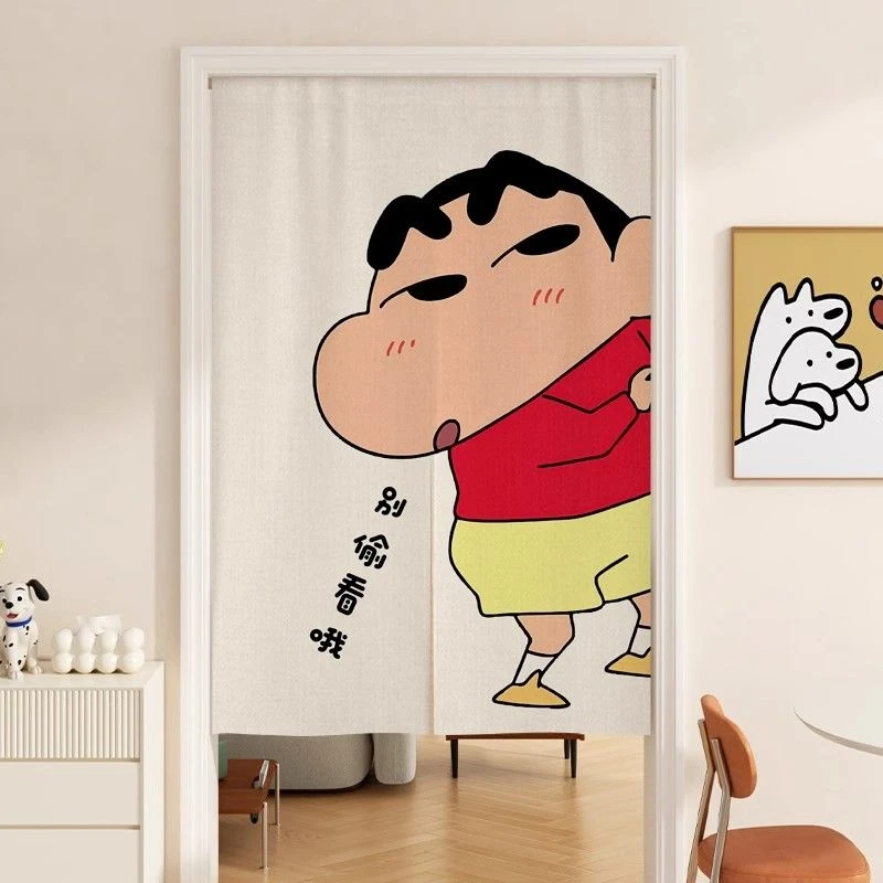 蜡笔小新短款门帘半帘女生卧室防窥通风隔断帘子厕所半截式遮挡帘