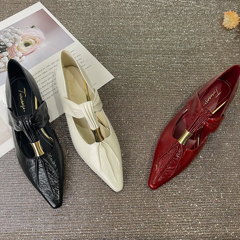 李单单 | 【琥珀流光】牛皮/内增高4.5cm/尖头单鞋平底中跟百搭女鞋