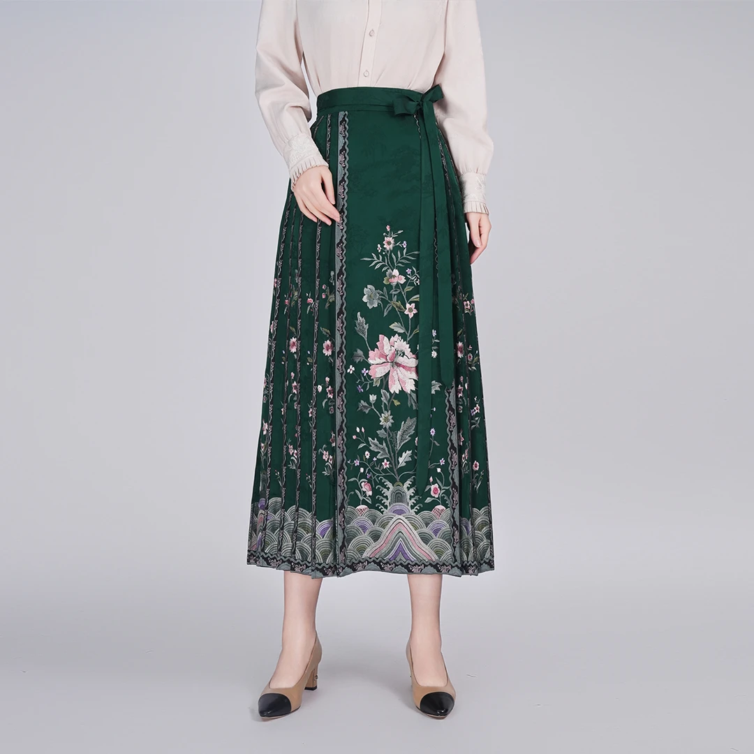 【微瑕疵款】国风重工刺绣半裙压褶中式复古璟雯马面裙CCL19790H