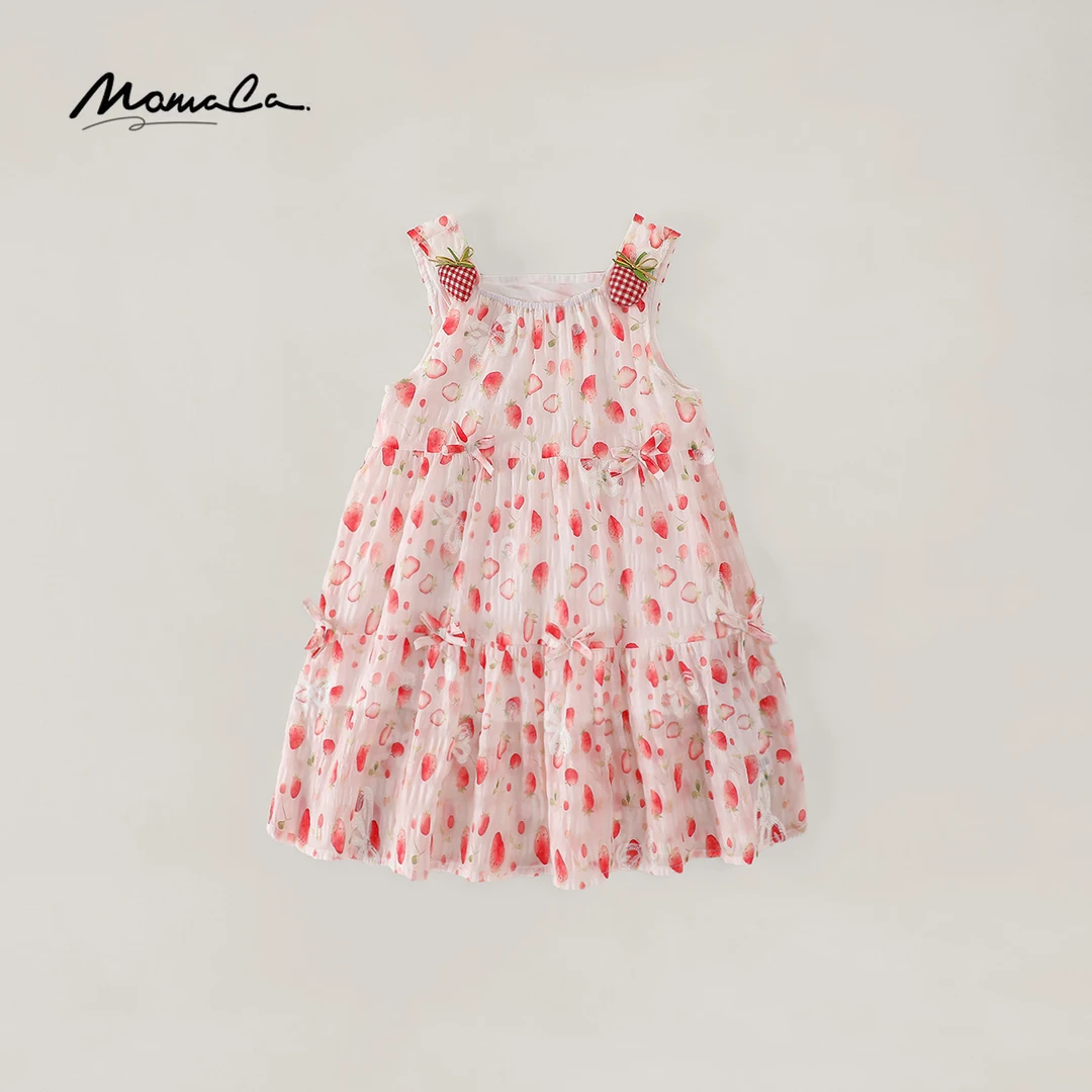 MOMOCO夏季新款女童草莓连衣裙77630470338