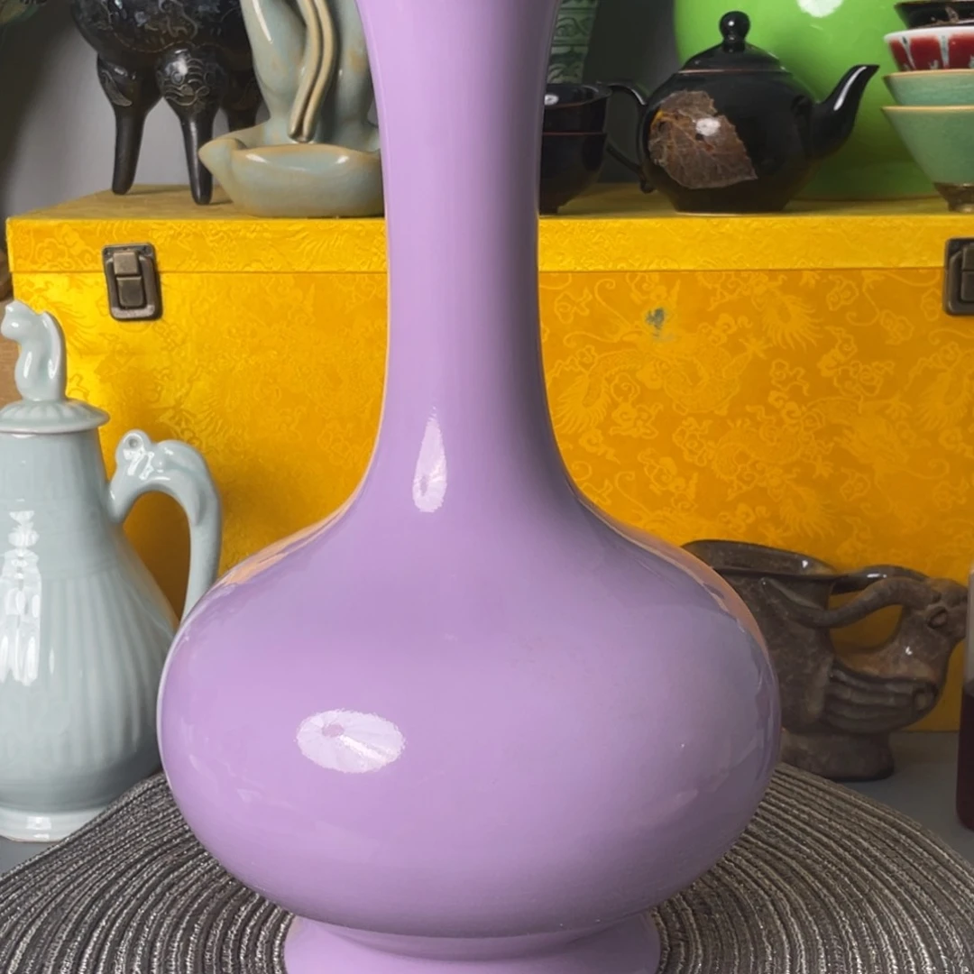 单色釉鹅颈瓶全美品美美美大****结