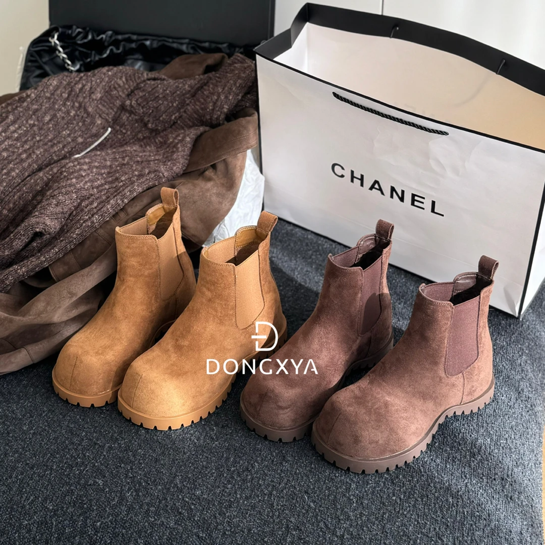 DONGXYA｜秋冬厚底百搭中筒时尚靴女英伦风
