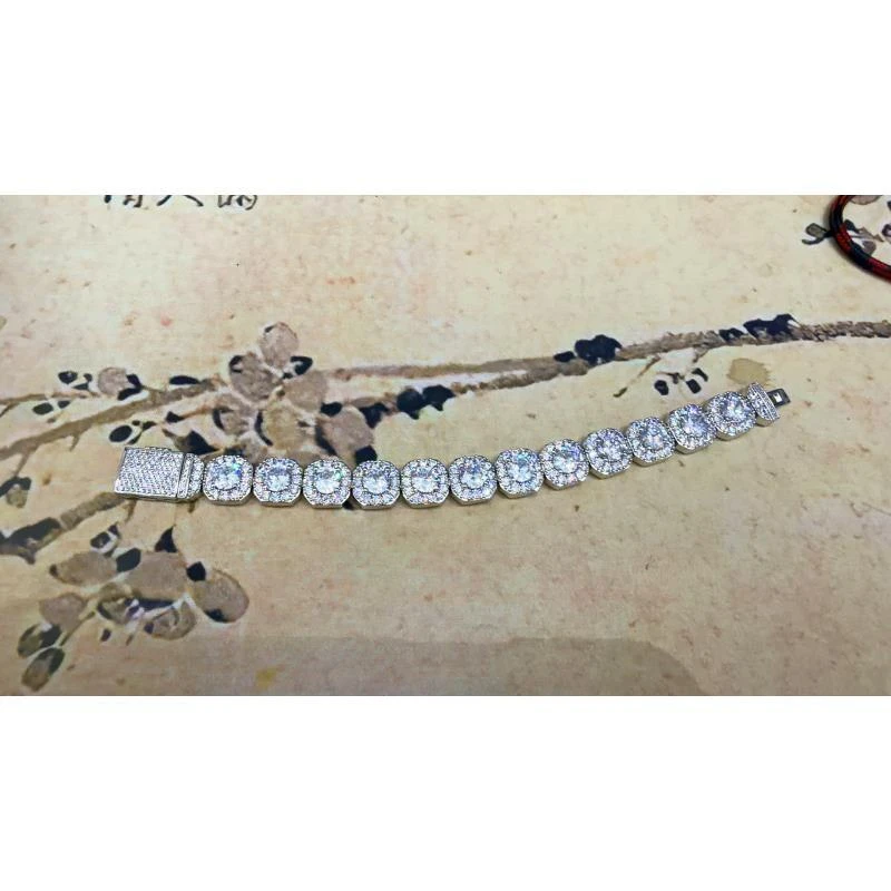 [南非甄选】 NFZX 高端定制 LC-1121 豪镶方苞白色手链