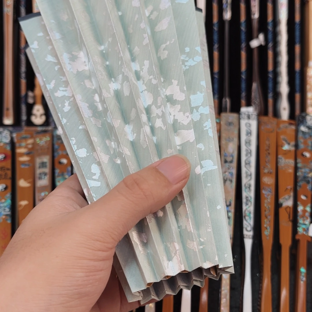 清***面扇子纯手工制作工艺精湛扇面一共四张