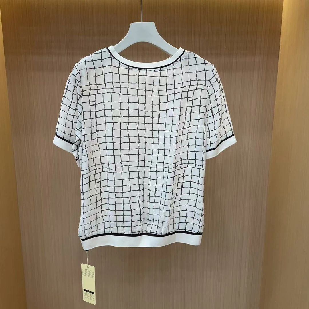 【LJWM】桑蚕丝短袖上衣 D20304