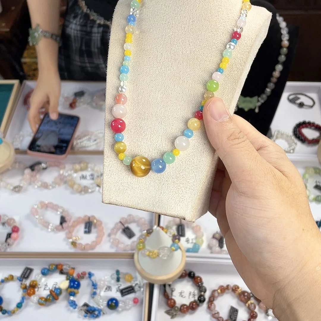 水晶手链银S925镀金镶嵌