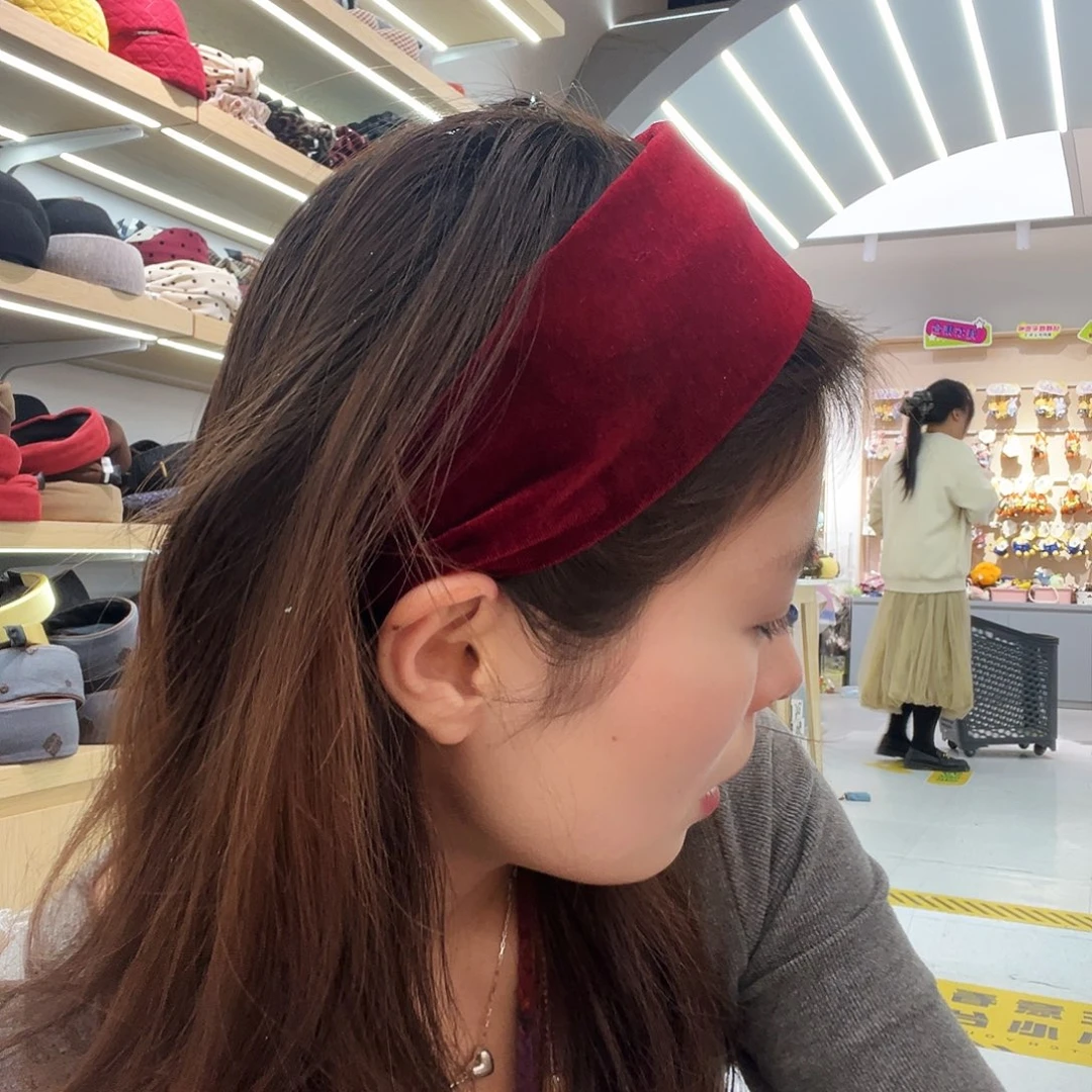 皮质非金属红丝绒发箍