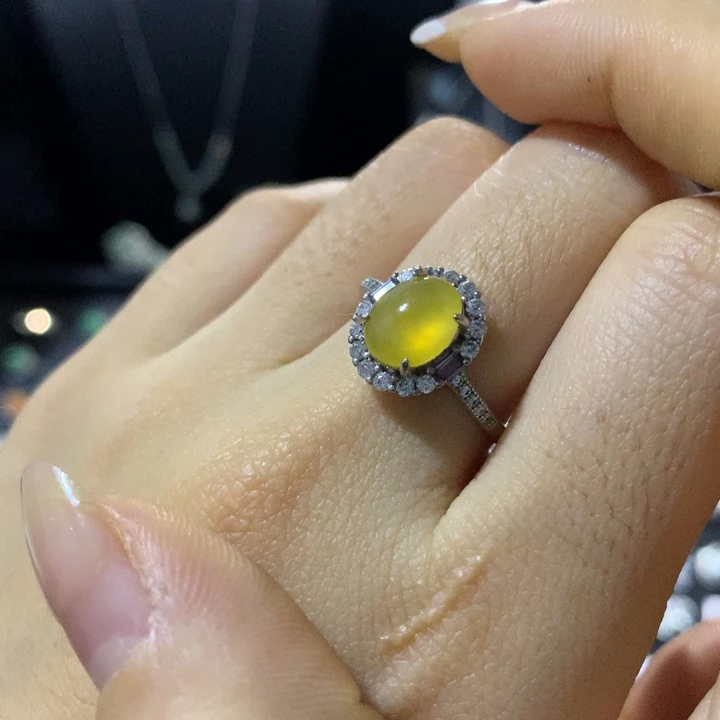 翡翠银S925镶嵌戒指