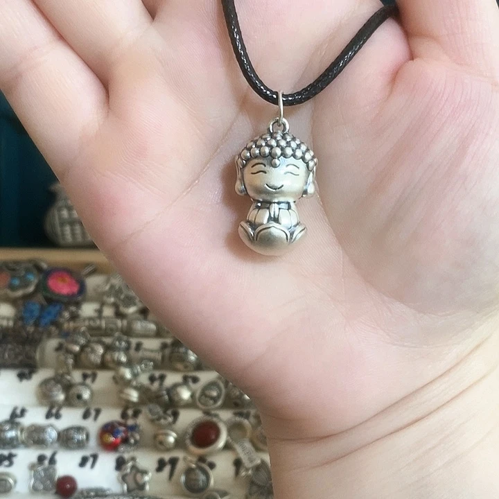 无吊坠足银足银999佛吊坠