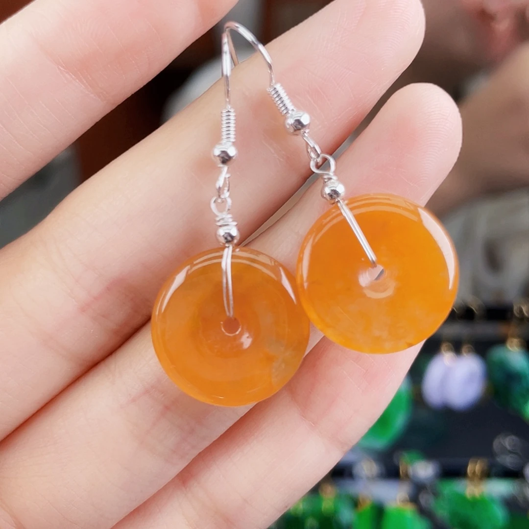 翡翠未镶嵌耳饰饰品