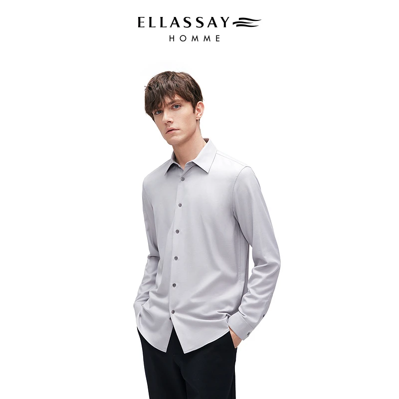 【智能温控】ELLASSAY歌力思男装秋季新款丝光羊毛衬衫EME364C01200