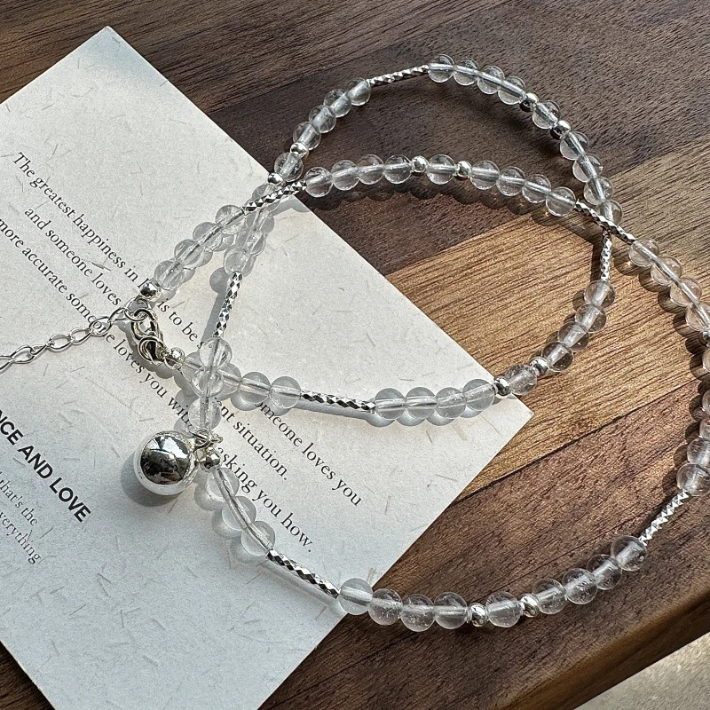 925银耳饰 韩版小众设计感串珠圆球项链气质百搭个性简约