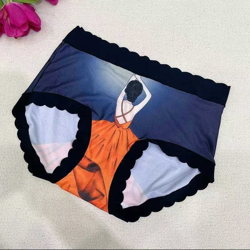 时尚透气面膜无痕女士内裤百搭美女图三角内裤