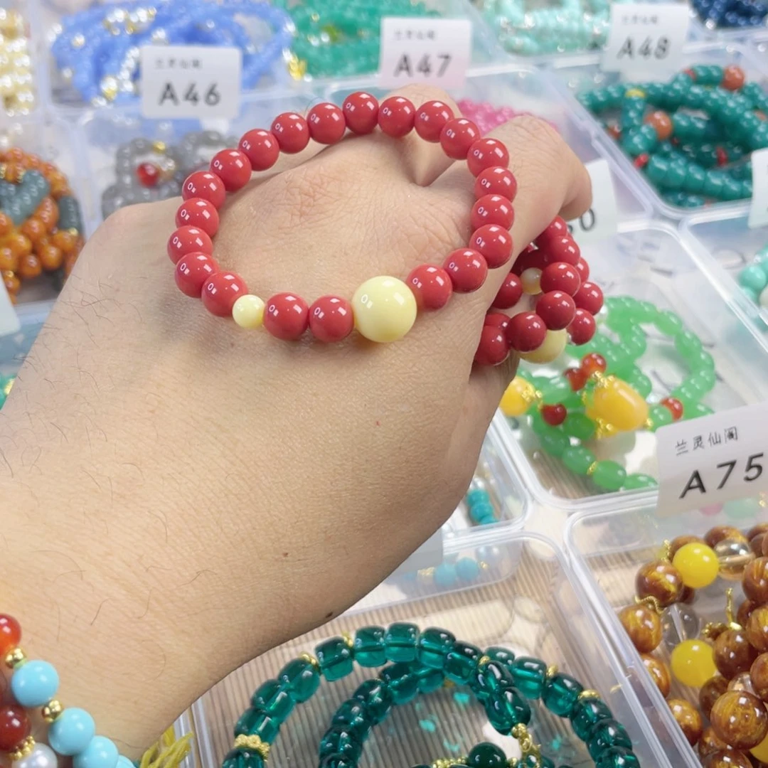 檀香紫檀（小叶紫檀）手串银S925镀金镶嵌