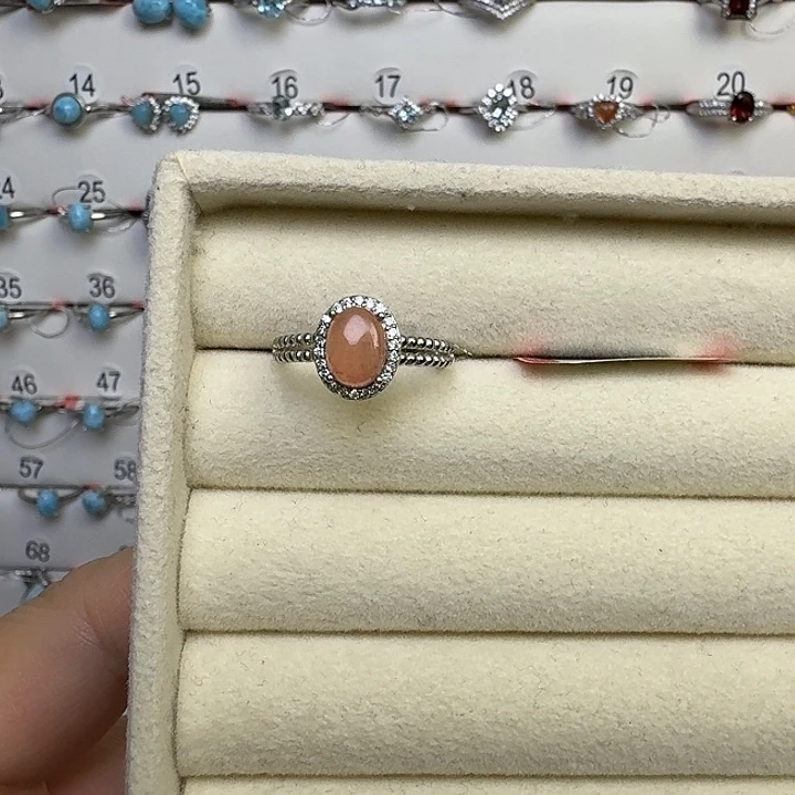 戒指银S925镶嵌水晶