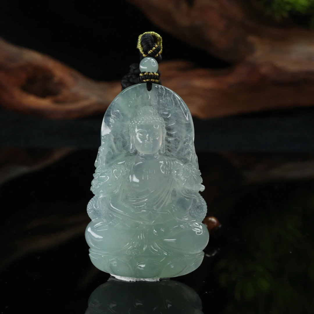 lot48天然缅甸翡翠A货高冰御龙大日如来/100224保利厦门拍卖