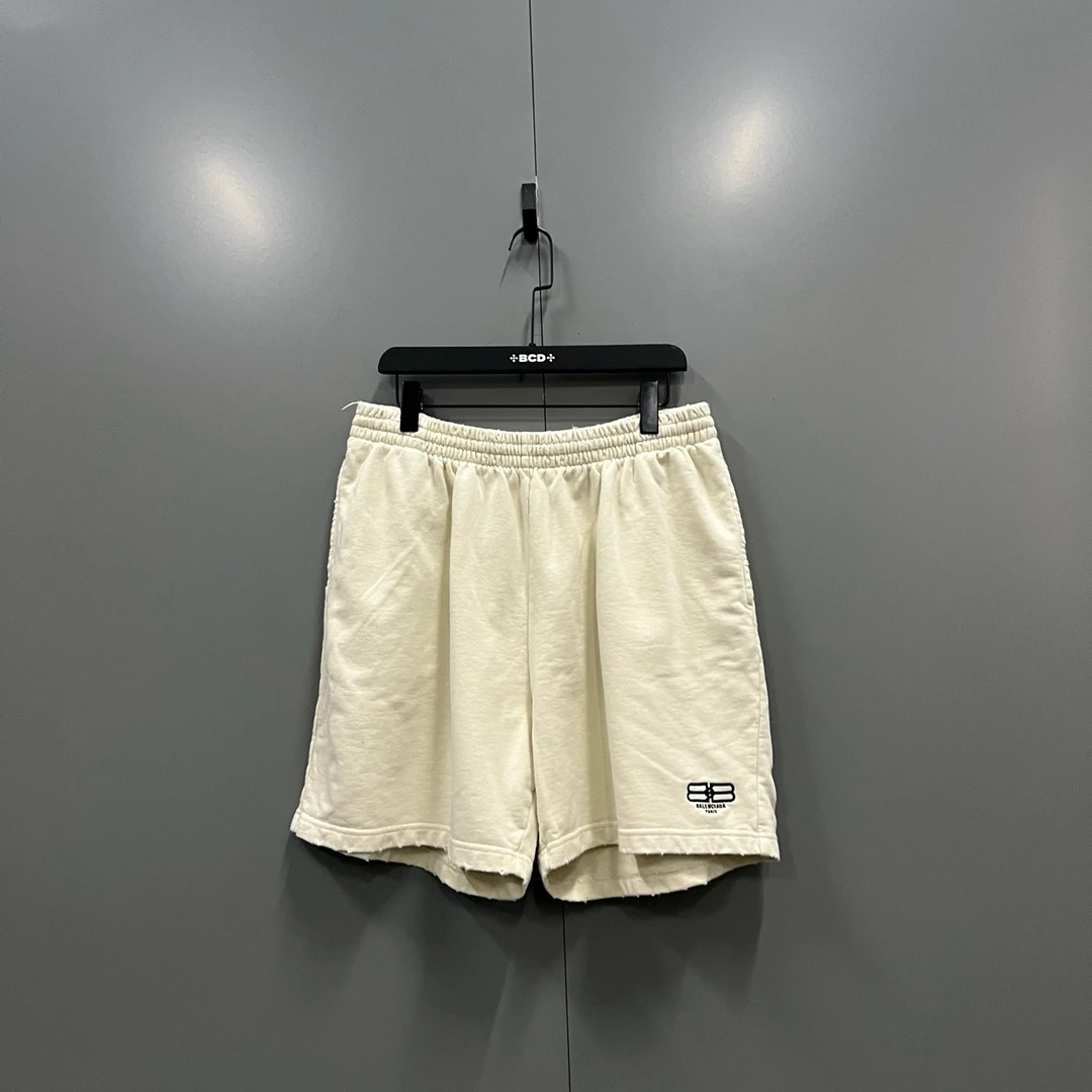 95新 Balenciaga/巴黎世家 双B刺绣logo短裤 L码/bc006196