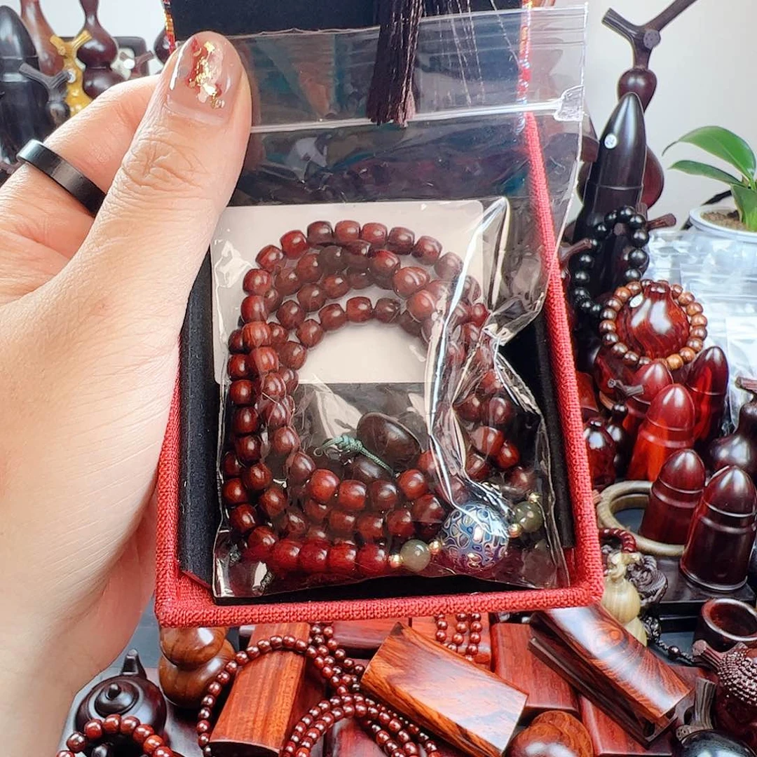 香***雪香榧木小叶紫檀108珠一串