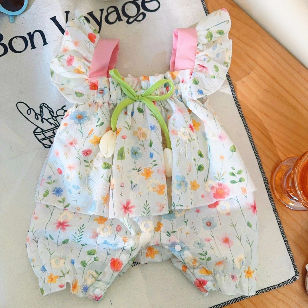 【MM】2025婴儿女童夏季套装新生儿公主洋气儿童薄款婴幼儿