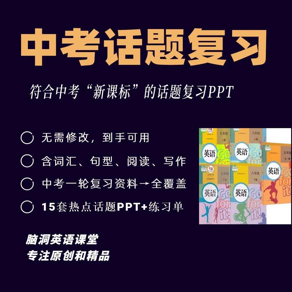 脑洞英语课堂 2025中考英语话题复习ppt
