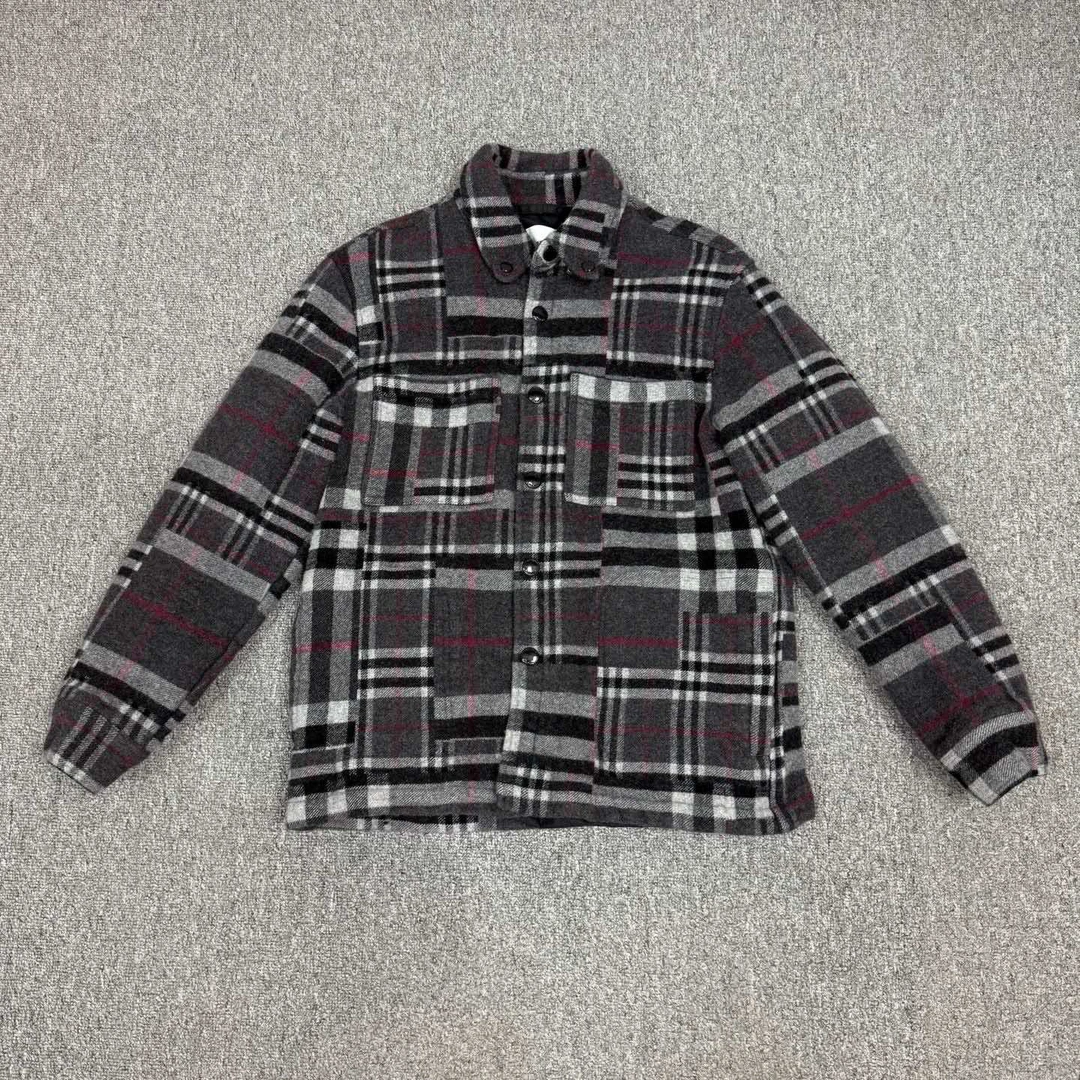 99新 BURBERRY/博柏利 14052209 灰色拼接羊羔绒夹克外套 S码99新