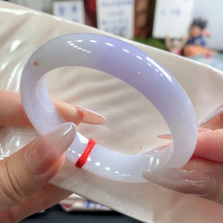 一***慧翡翠未镶嵌手镯55.1贵妃 冰紫