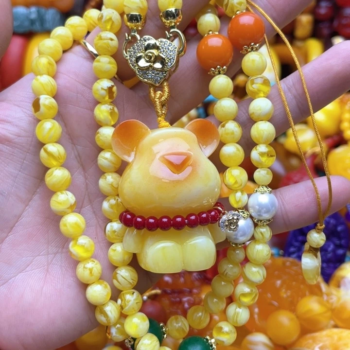 树脂制品60号小熊毛衣链