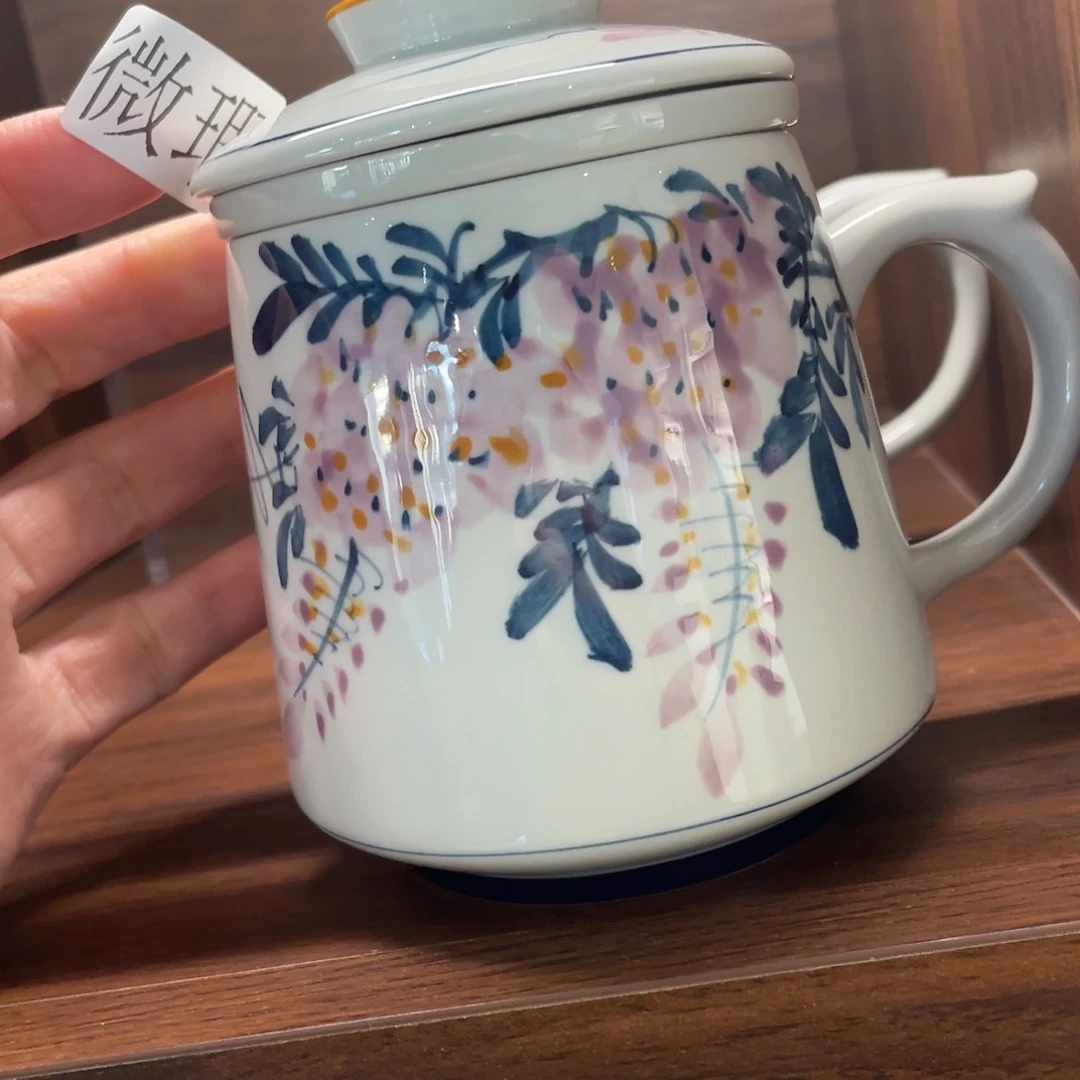 釉下手绘茶具微瑕