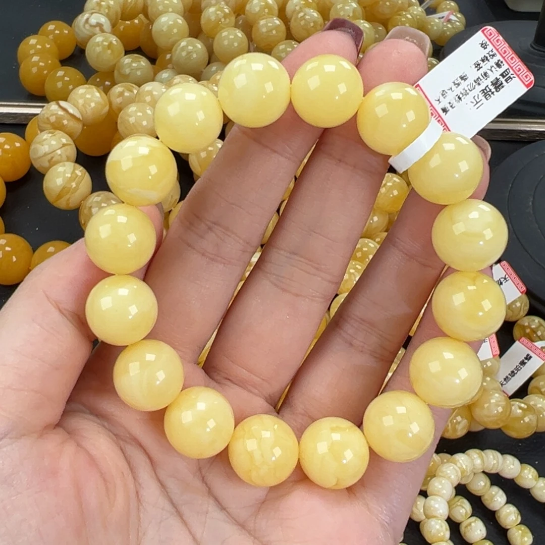 琥珀未镶嵌手链21.8白蜡