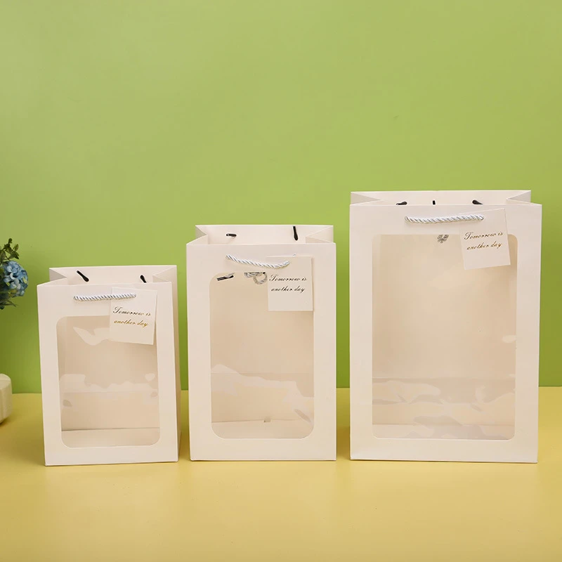 教师节ins风开窗礼品袋鲜花包装袋伴手礼礼盒玩偶手提袋礼物