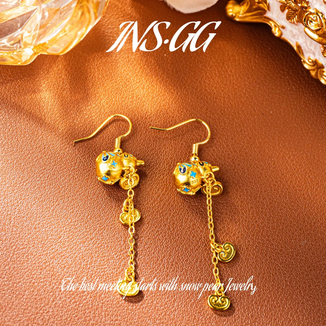 铜合金琉璃耳饰 【INS · GG】铜 ♠ 轻奢设计 LE1549 耳饰·耳环