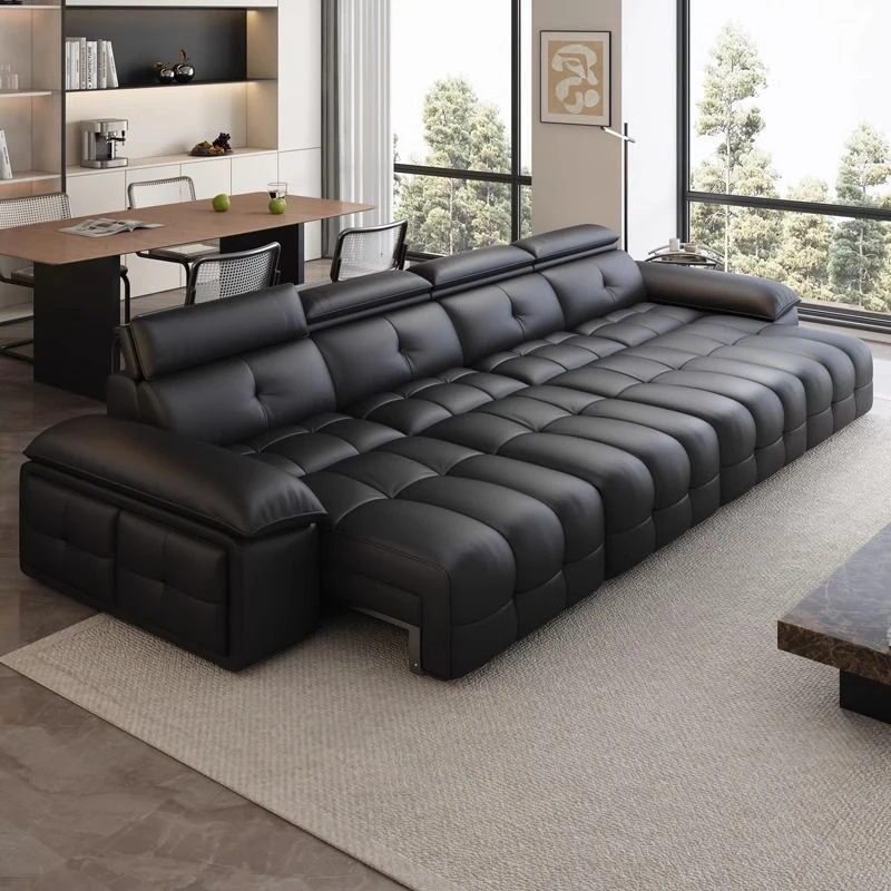 电动沙发床功能真皮劳伦斯客厅高级沙发三人位零靠墙伸缩