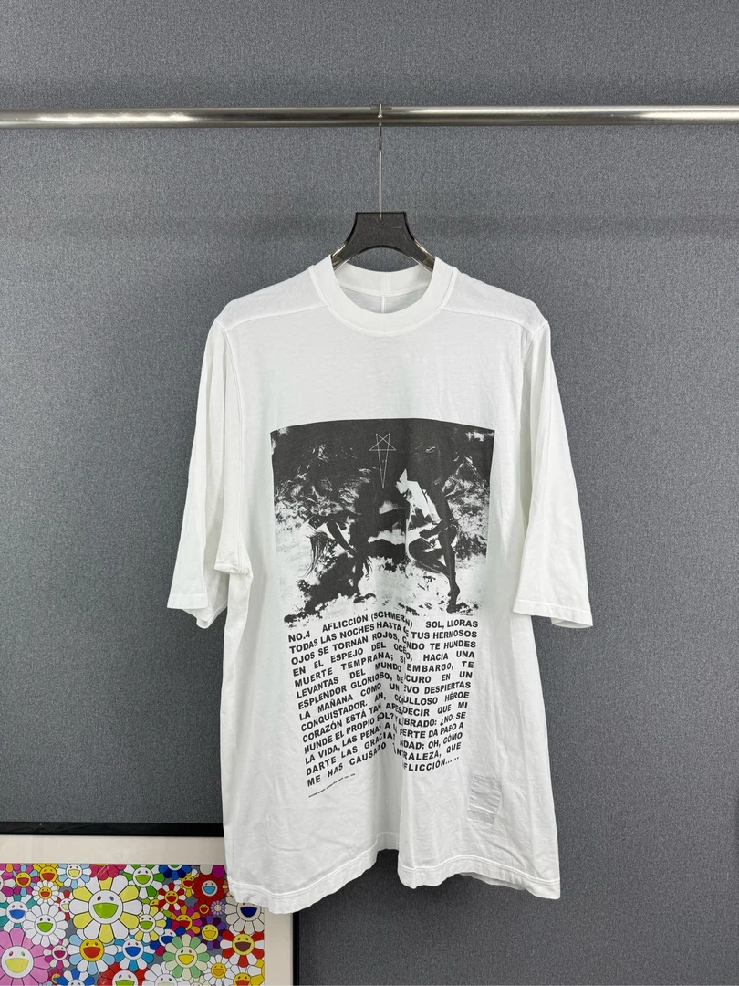 99新 YSL/圣罗兰  RICK RO白色印花短袖 M码 99新 12838