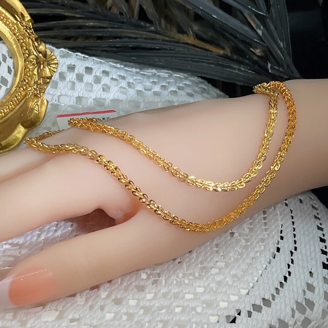 合金项链 1镂空宽面时尚手镯手工气质轻奢百搭复古金色重工中古