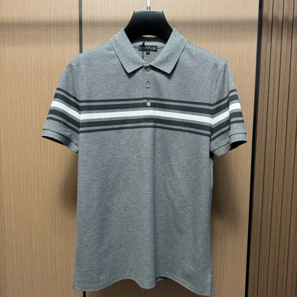 爵派尔 DC373小珠的全棉薄款条纹修身polo