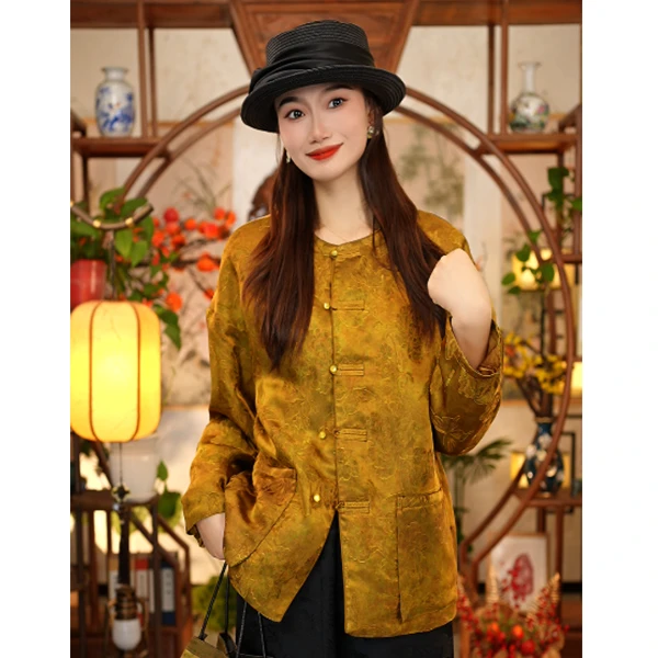 【董小姐】！宠粉福利！真丝提花蚕丝棉棉服外套女