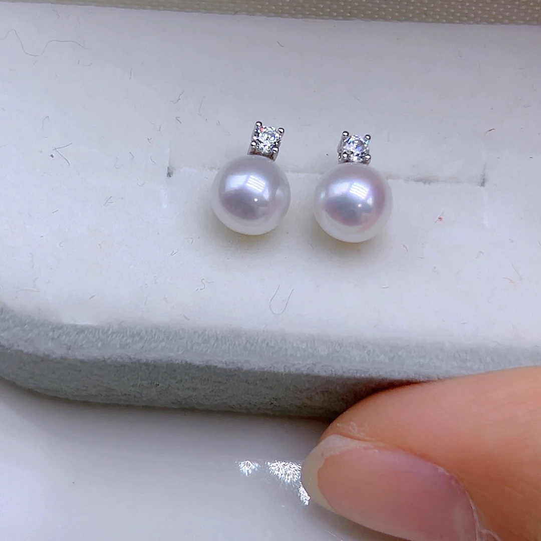 银S925镶嵌珠宝级别正圆6到7MM天女光天然珍珠淡水珍珠